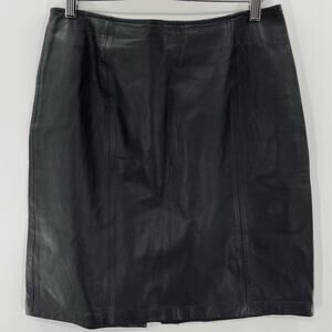Vintage Preppy Lambskin Leather Mini Pencil Skirt Croft & Barrow Size 10 Indie